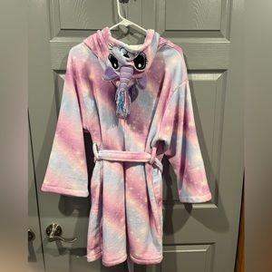 Size 12 girls caticorn cat unicorn hooded robe excellent condition tie dye cozy